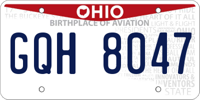 OH license plate GQH8047