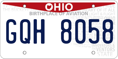OH license plate GQH8058