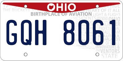 OH license plate GQH8061