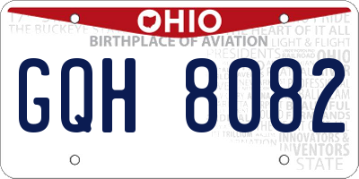 OH license plate GQH8082