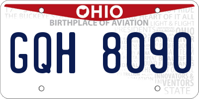 OH license plate GQH8090