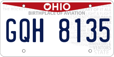OH license plate GQH8135