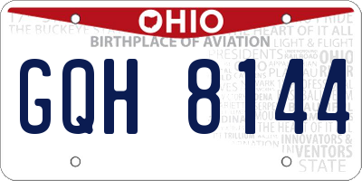 OH license plate GQH8144