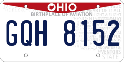 OH license plate GQH8152