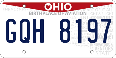 OH license plate GQH8197