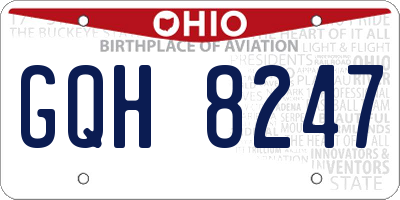 OH license plate GQH8247