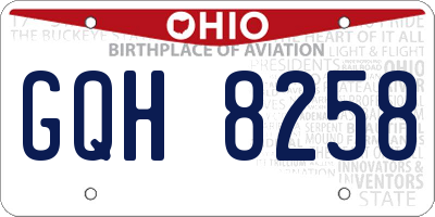 OH license plate GQH8258