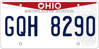 OH license plate GQH8290