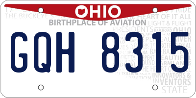 OH license plate GQH8315