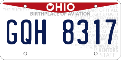 OH license plate GQH8317