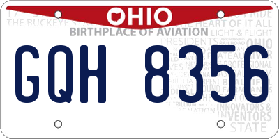 OH license plate GQH8356