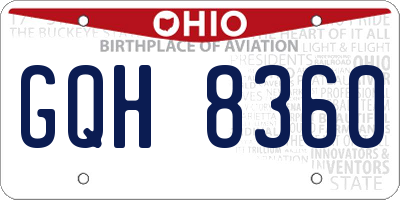 OH license plate GQH8360