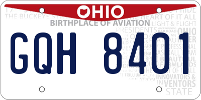OH license plate GQH8401