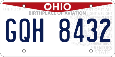 OH license plate GQH8432