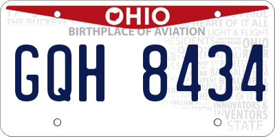 OH license plate GQH8434