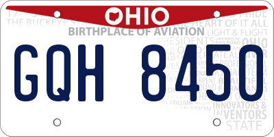 OH license plate GQH8450