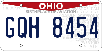 OH license plate GQH8454