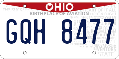 OH license plate GQH8477