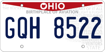 OH license plate GQH8522