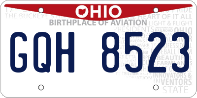OH license plate GQH8523