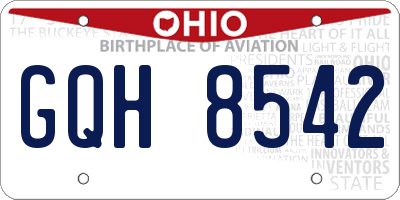 OH license plate GQH8542