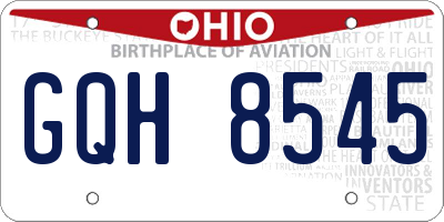 OH license plate GQH8545