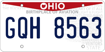 OH license plate GQH8563