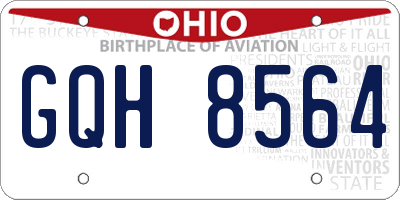 OH license plate GQH8564