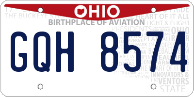 OH license plate GQH8574