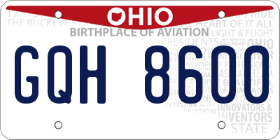 OH license plate GQH8600