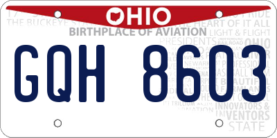 OH license plate GQH8603