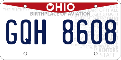 OH license plate GQH8608