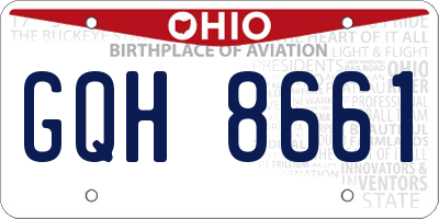OH license plate GQH8661