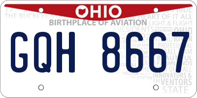 OH license plate GQH8667
