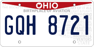 OH license plate GQH8721