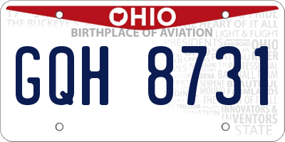 OH license plate GQH8731
