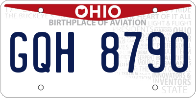 OH license plate GQH8790