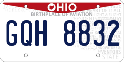 OH license plate GQH8832