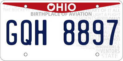 OH license plate GQH8897