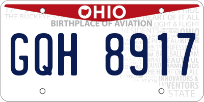 OH license plate GQH8917