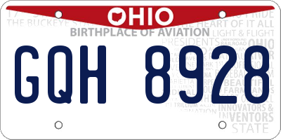 OH license plate GQH8928