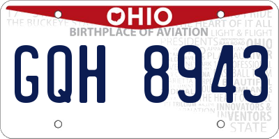 OH license plate GQH8943