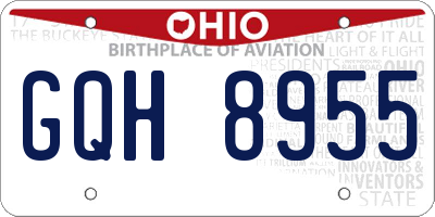 OH license plate GQH8955