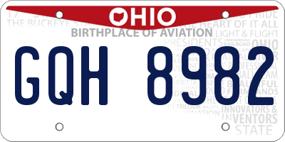 OH license plate GQH8982