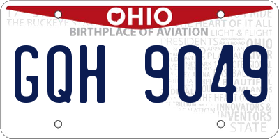 OH license plate GQH9049