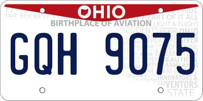 OH license plate GQH9075