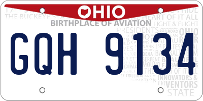 OH license plate GQH9134