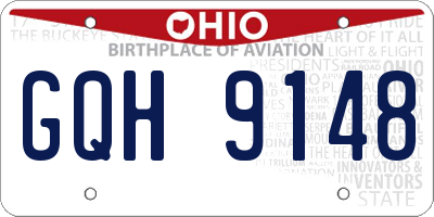 OH license plate GQH9148