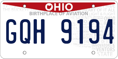 OH license plate GQH9194
