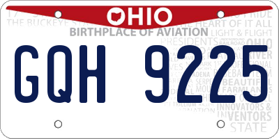 OH license plate GQH9225